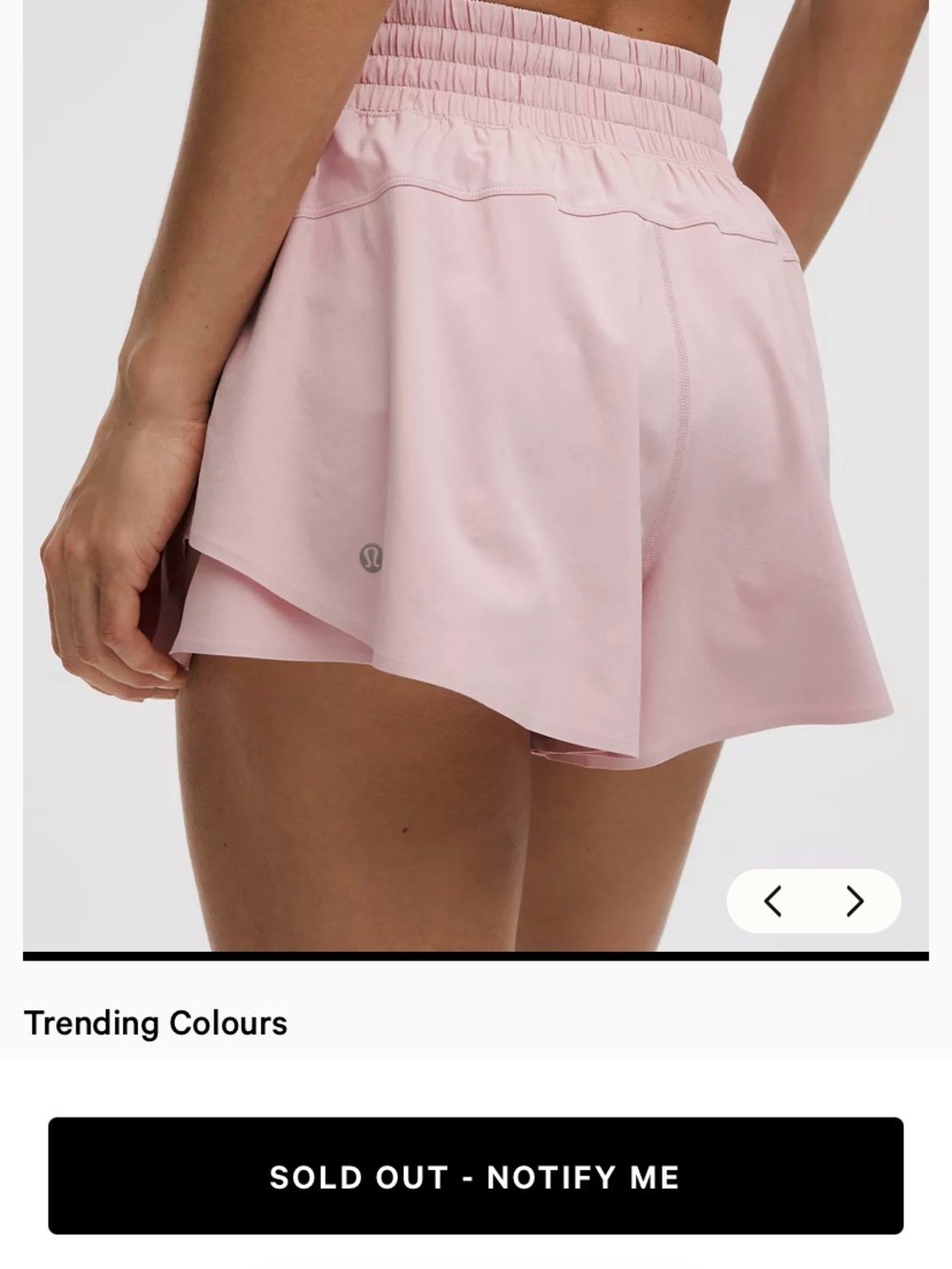 lululemon Shake It Out High Rise Run Short Pink Haze